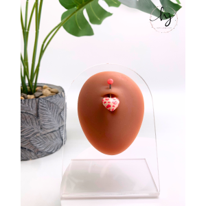 Patterned Heart Shaped Navel Ring- Pack of 6 - Image 4