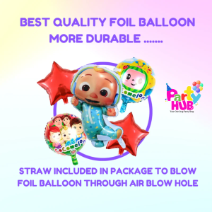 5 Piece Cocomelon Foil Balloons - Image 3