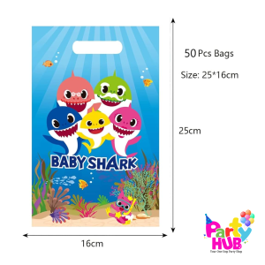 10pcs Baby Shark Plastic Party Bags - Image 4