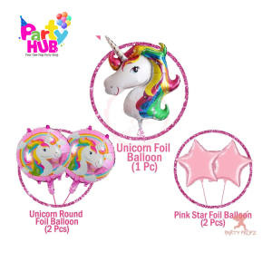 5 Piece Unicorn Foil Balloons - Image 3