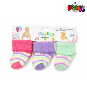 3pcs Cotton Baby Socks - Image 3