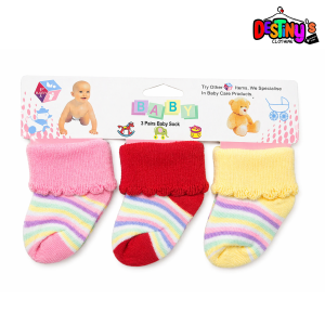3pcs Cotton Baby Socks - Image 4