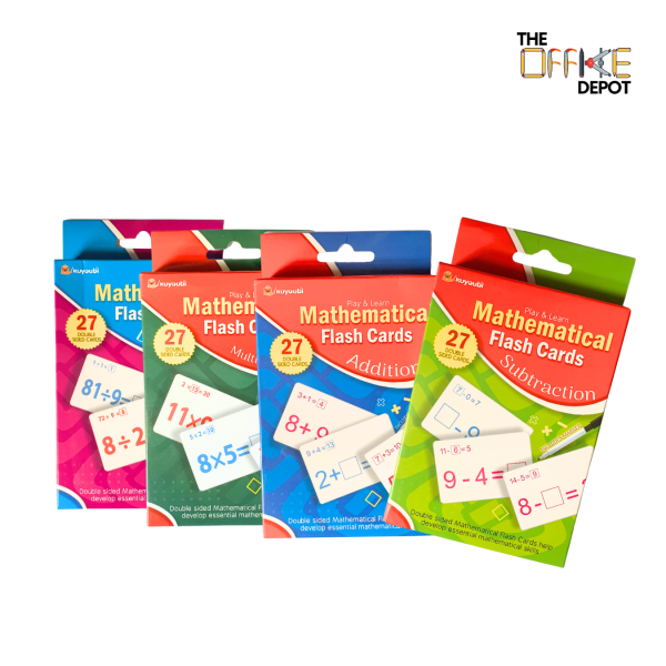 Educational 4-piece mathematical flashcard set