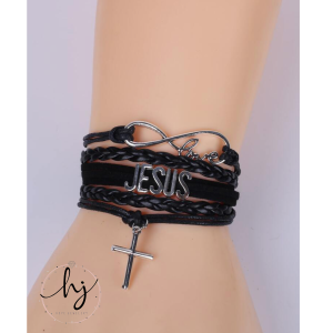 Multilayer Jesus Leather Bracelet - Image 4