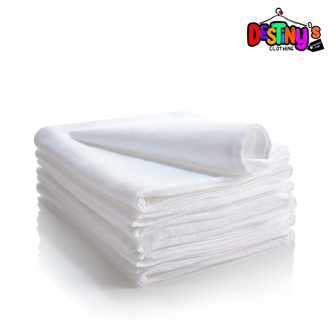 6pcs White Baby Napkins