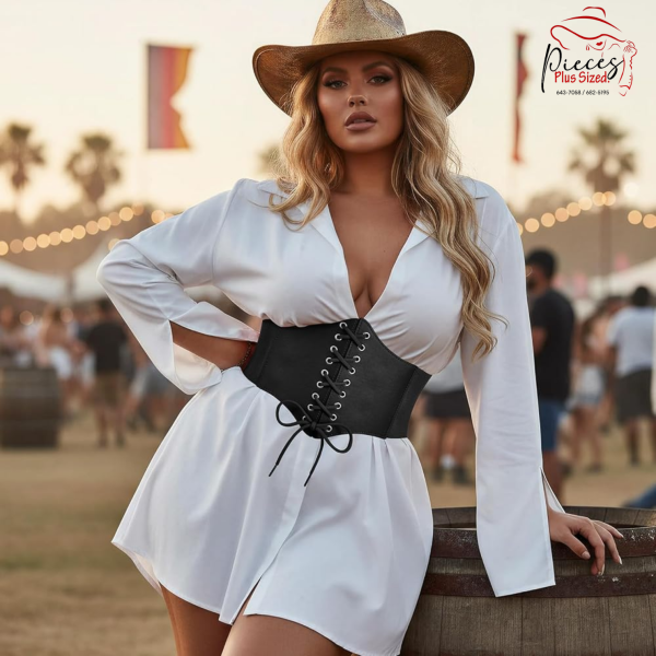 Lace-up corset belt