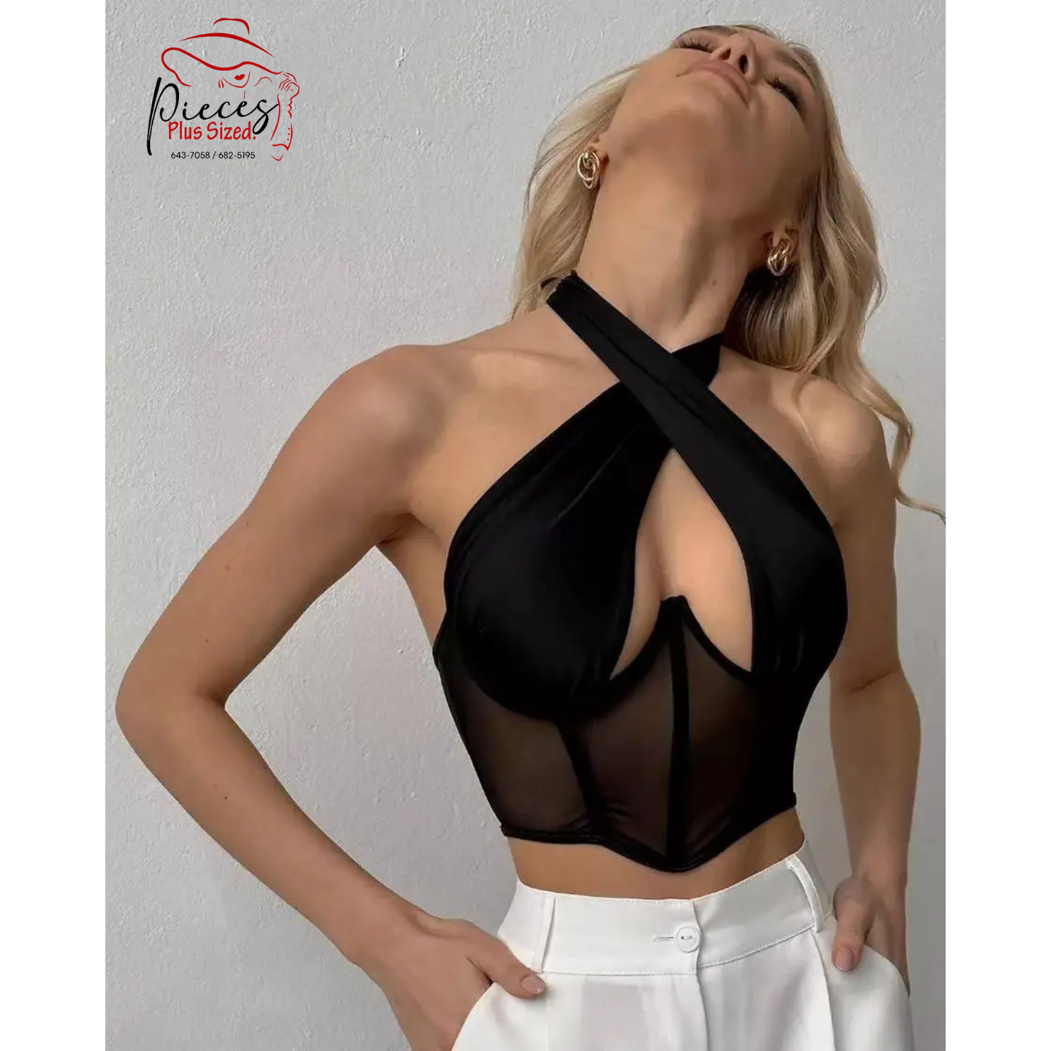 Mesh Panel Corset Top