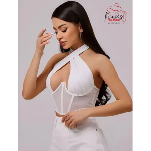 Mesh Panel Corset Top - Image 4